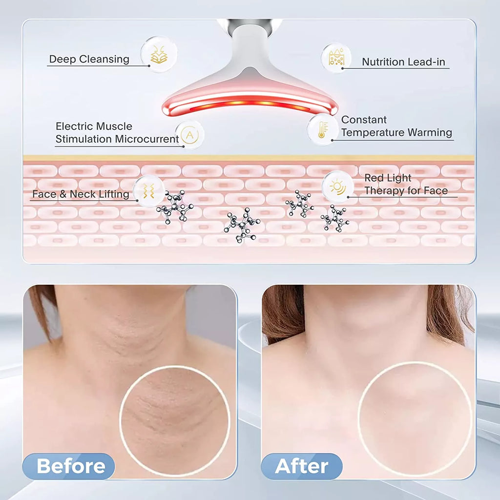 7-en-1 EMS Aparato de Masaje Facial y de Cuello - Unidad de Reafirmación y Lifting