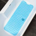 Alfombrilla Antideslizante 101x40 cm con Ventosas para Ducha y Baño, Alfombra de Seguridad, Drenaje de Agua, Higiénica, Extra Larga para Baño