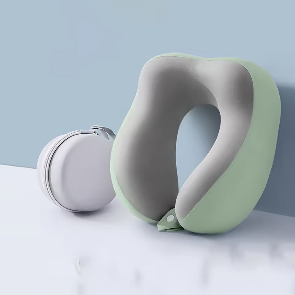 Cojín de viaje ergonómico en forma de U – Soporte para el cuello de espuma viscoelástica para viajes confortables