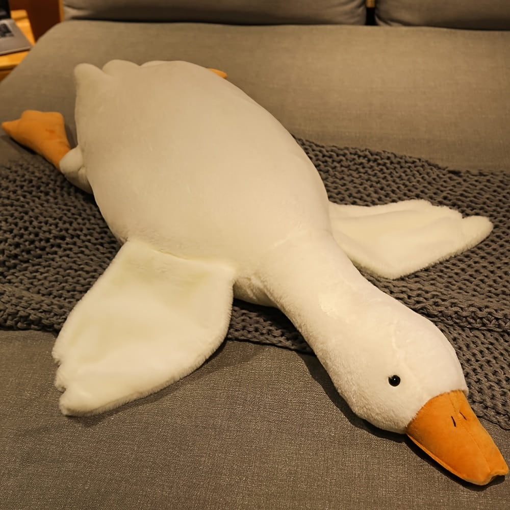 Juguete de Peluche de Pato Blanco Suave - Gran Almohada de Cisne o Ganso, Alfombra de Piso Esponjosa para Habitaciones Infantiles y Decoración del Hogar
