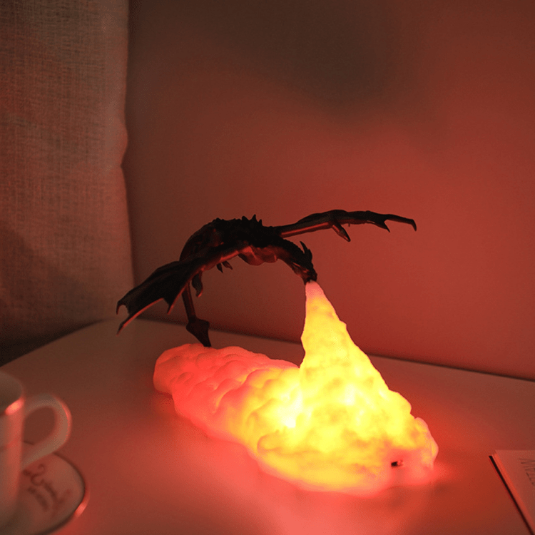 Luz Nocturna 3D Dragón de Fuego