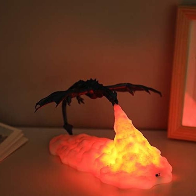 Luz Nocturna 3D Dragón de Fuego