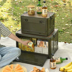 Caja de Almacenamiento Plegable para Exterior con Tapa de Tabla de Cortar – Ligera, Duradera y que Ahorra Espacio