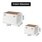 Caja de Almacenamiento Plegable para Exterior con Tapa de Tabla de Cortar – Ligera, Duradera y que Ahorra Espacio