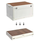 Caja de Almacenamiento Plegable para Exterior con Tapa de Tabla de Cortar – Ligera, Duradera y que Ahorra Espacio