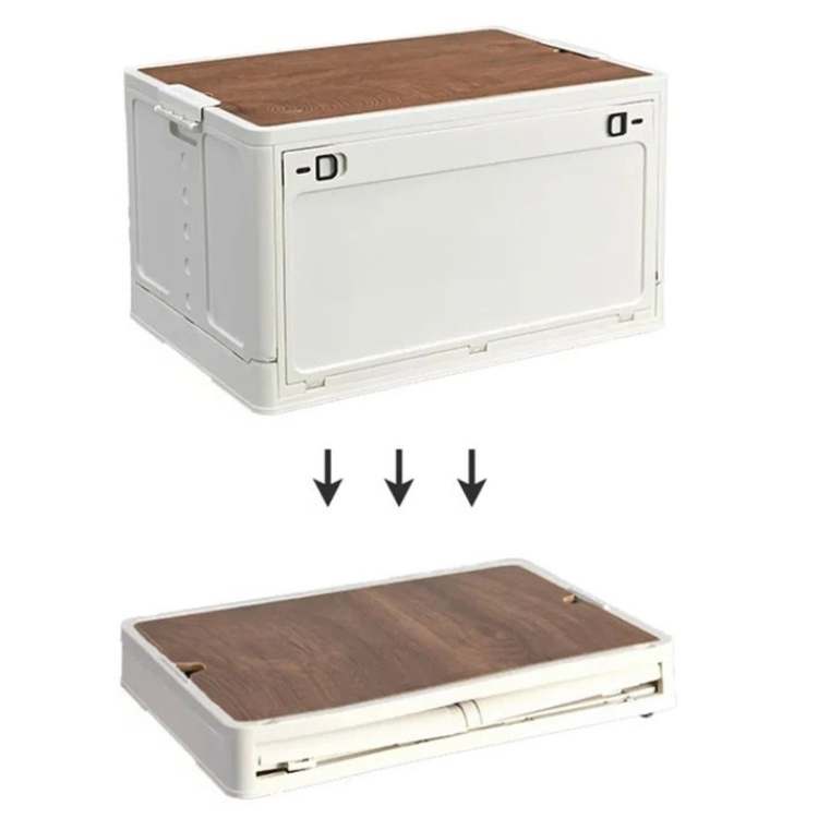 Caja de Almacenamiento Plegable para Exterior con Tapa de Tabla de Cortar – Ligera, Duradera y que Ahorra Espacio