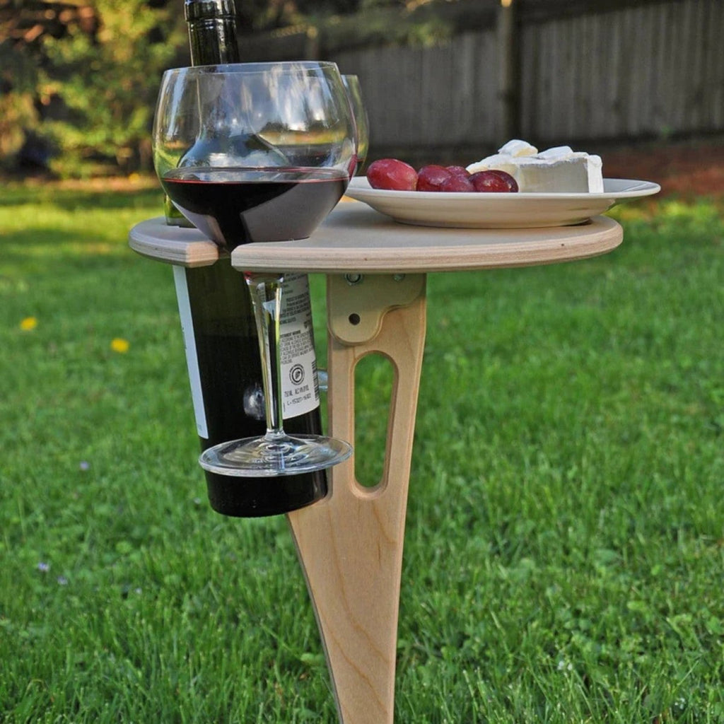 Mesa de Picnic Plegable con Soporte para Vino