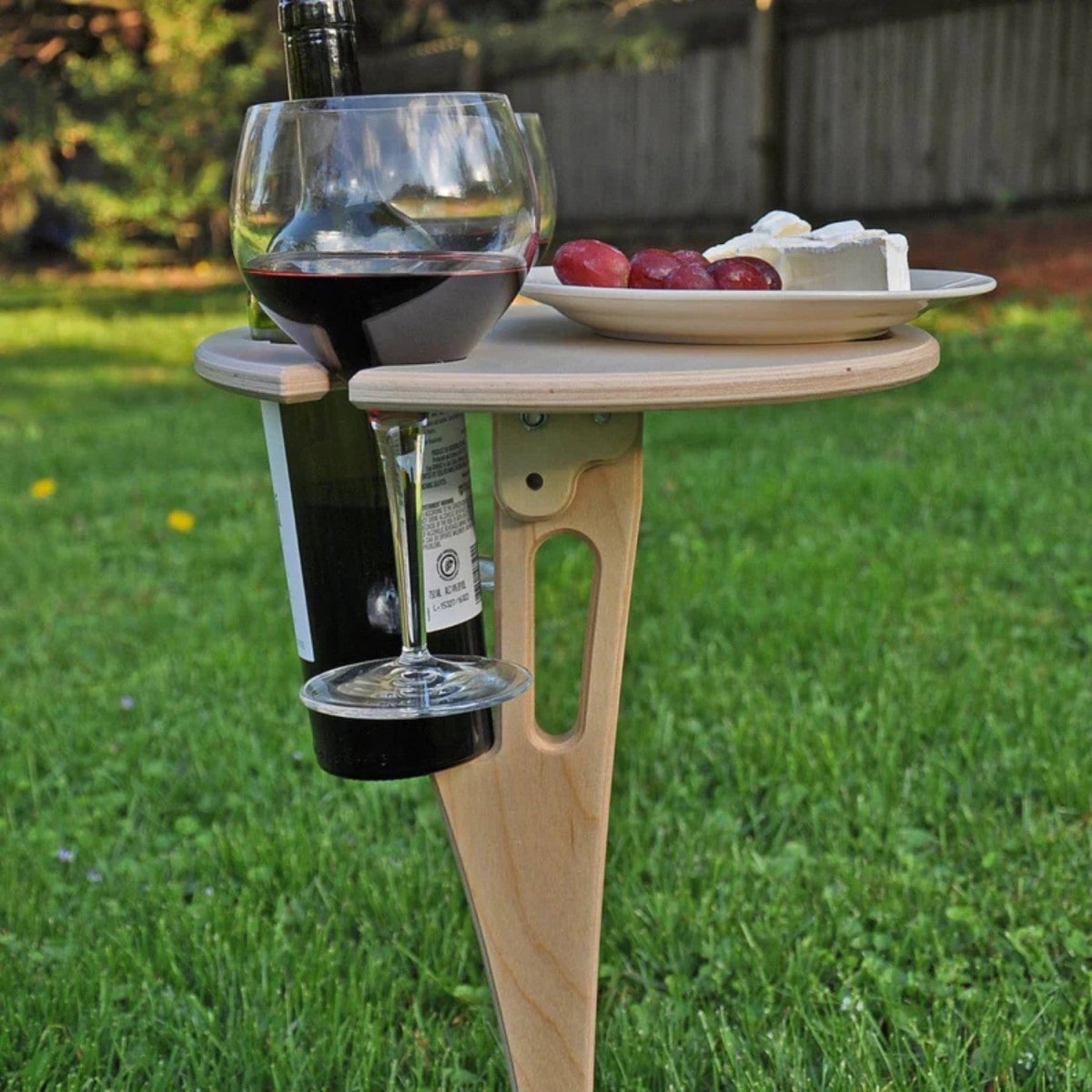 Mesa de Picnic Plegable con Soporte para Vino