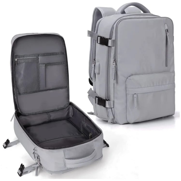 Maleta Impermeable con Puerto de Carga USB — Mochila para Laptop 35L de Nylon con Compartimentos Separados para Húmedo y Seco