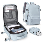 Maleta Impermeable con Puerto de Carga USB — Mochila para Laptop 35L de Nylon con Compartimentos Separados para Húmedo y Seco