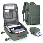 Maleta Impermeable con Puerto de Carga USB — Mochila para Laptop 35L de Nylon con Compartimentos Separados para Húmedo y Seco
