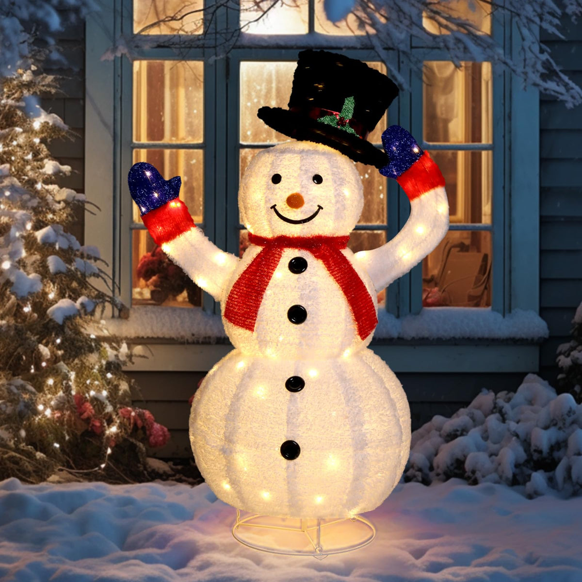 Decoración de Luz de Muñeco de Nieve Exterior