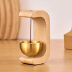 Órgano de Viento Magnético de Madera con Elemento de Cuenco Sonoro Colgante Diseño Escandinavo