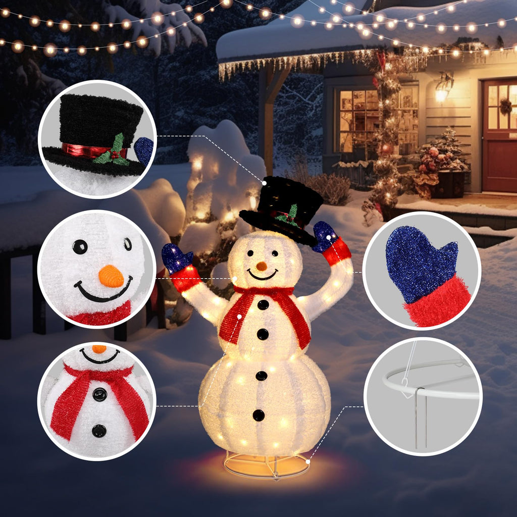 Decoración de Luz de Muñeco de Nieve Exterior