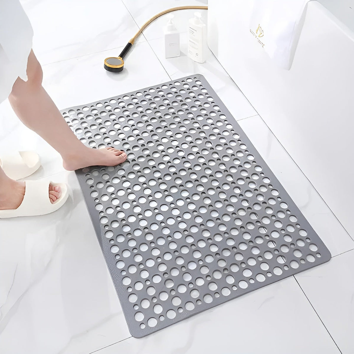 Alfombrilla de ducha antideslizante – Antibacteriana e higiénica | Agarre seguro en el baño