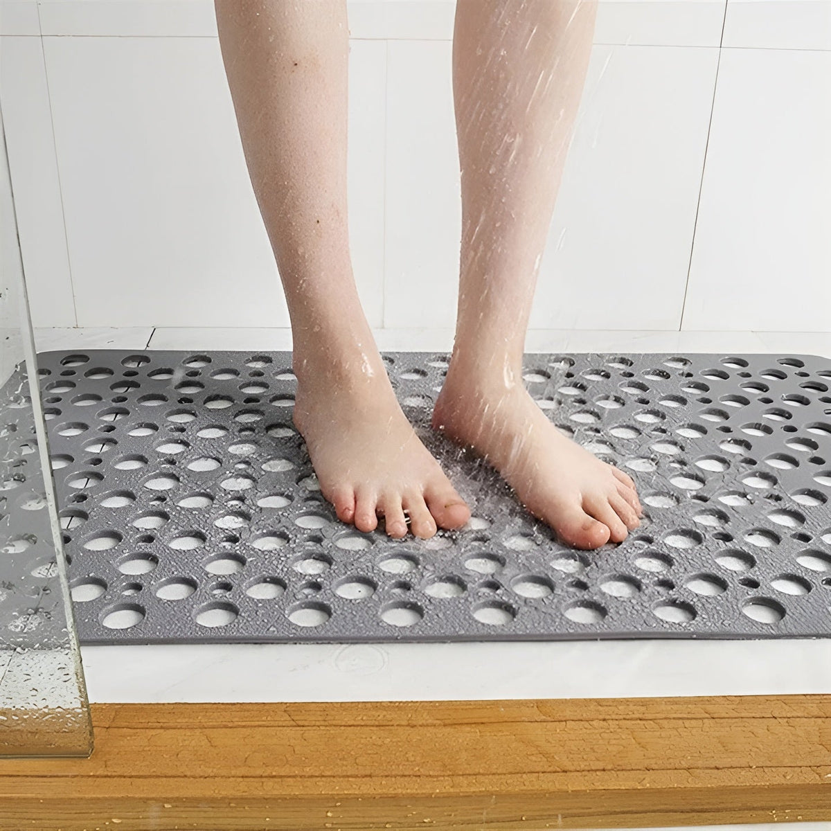 Alfombrilla de ducha antideslizante – Antibacteriana e higiénica | Agarre seguro en el baño