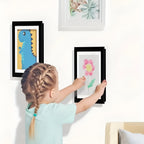 Lista de Cambio de Arte Infantil A4 A3 con Capacidad de Almacenamiento para 150 Dibujos Marco de Madera Plegable para Habitación Infantil Sala de Estar