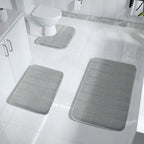 Alfombra de baño antideslizante de espuma viscoelástica - juego de 3 piezas