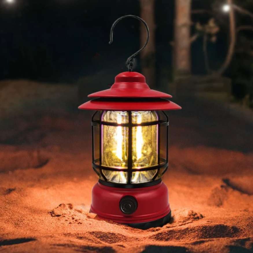 Linterna de Camping Recargable LightMate – LED de Estilo Vintage con Luz Regulable