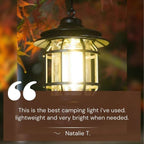Linterna de Camping Recargable LightMate – LED de Estilo Vintage con Luz Regulable