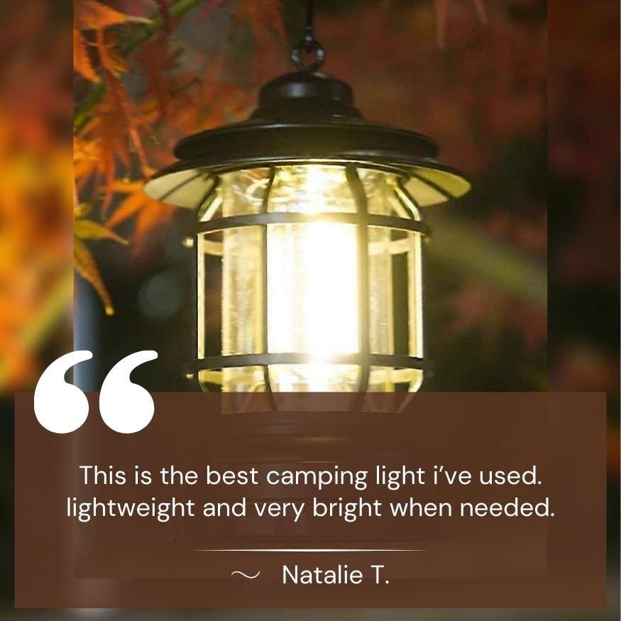 Linterna de Camping Recargable LightMate – LED de Estilo Vintage con Luz Regulable