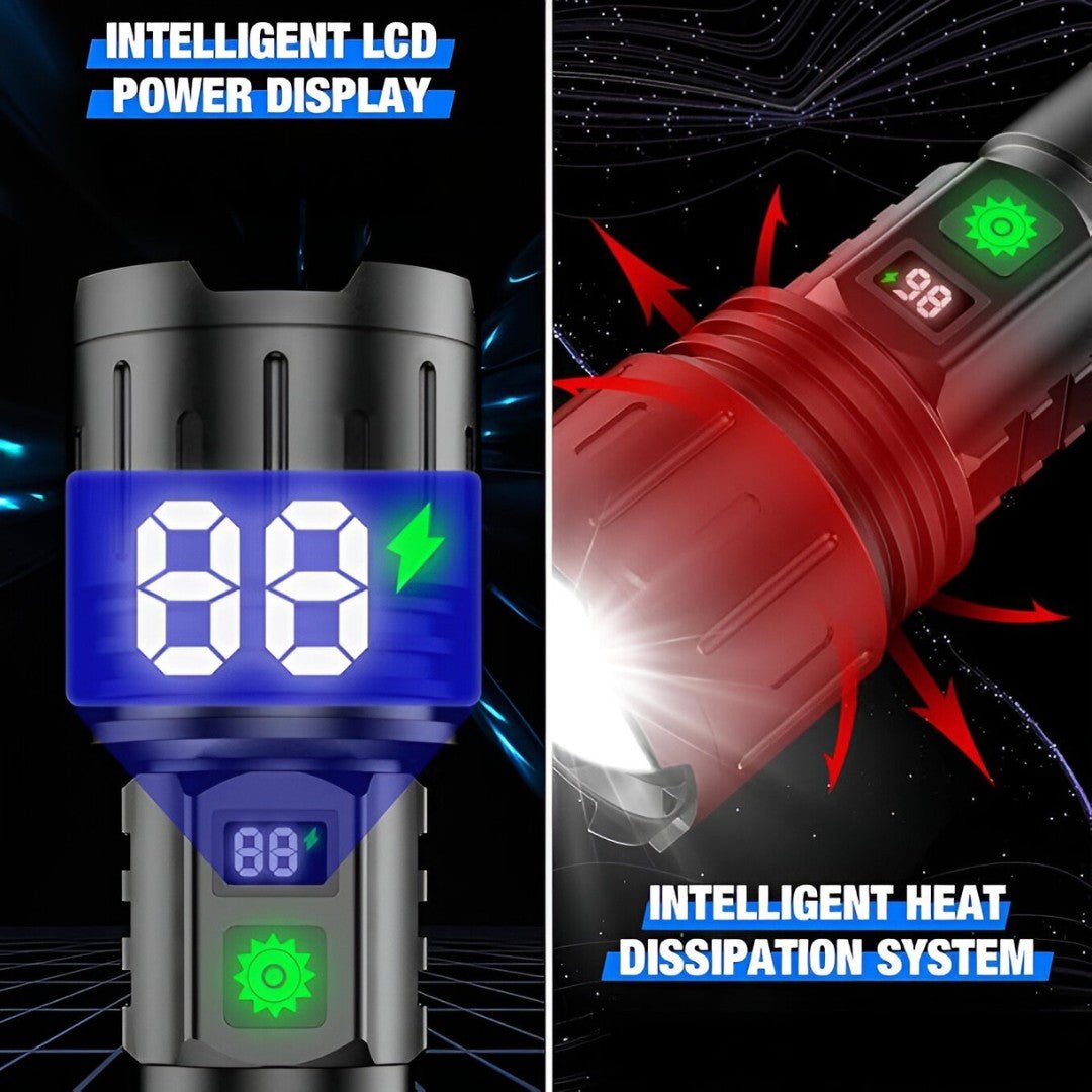 LumaBeam – Linterna LED Recargable de 100,000 Lúmenes con Batería Externa