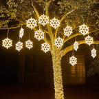 Decoraciones Navideñas LED para Exterior Copos de Nieve
