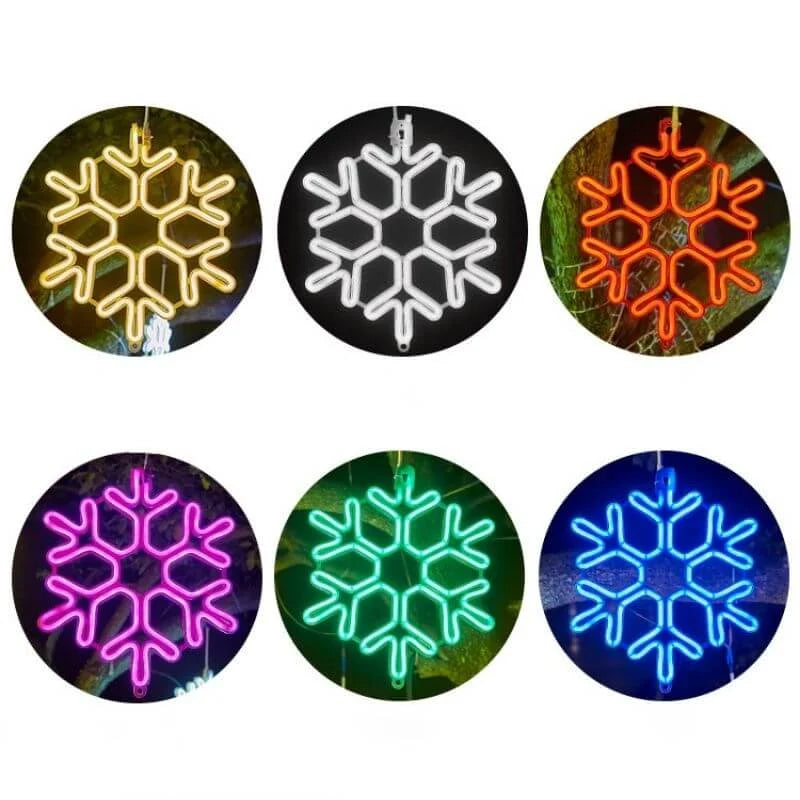 Decoraciones Navideñas LED para Exterior Copos de Nieve