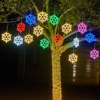 Decoraciones Navideñas LED para Exterior Copos de Nieve