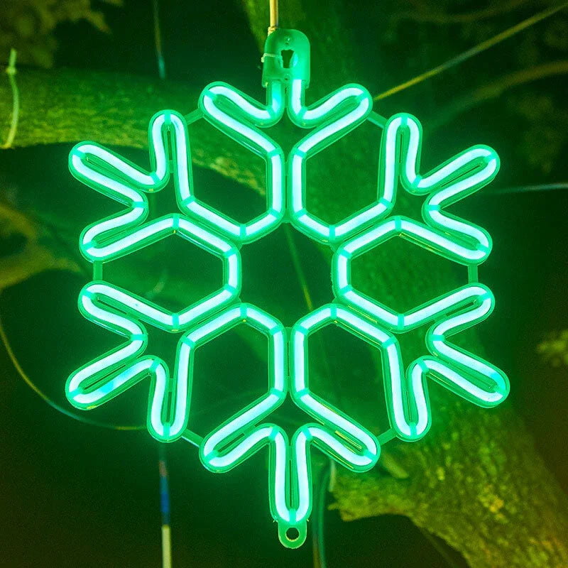 Decoraciones Navideñas LED para Exterior Copos de Nieve