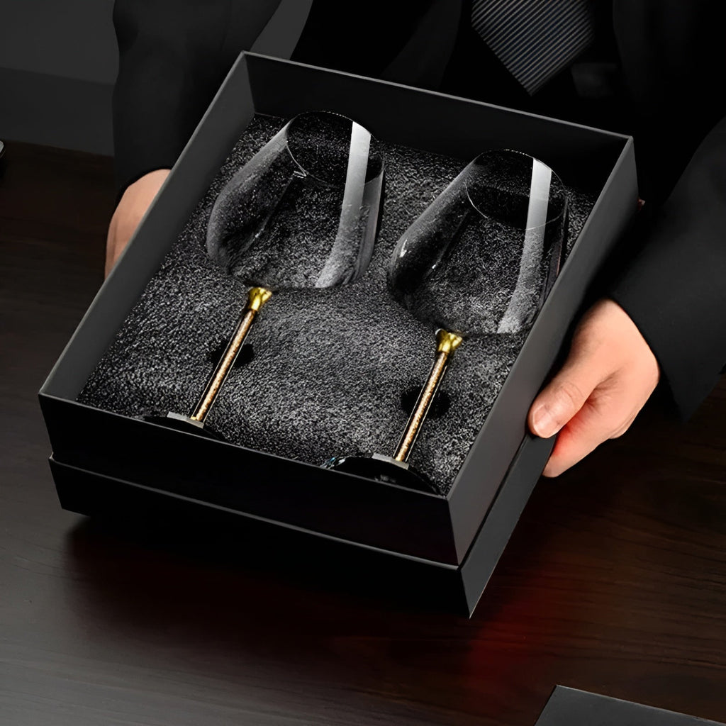 Vasos de cristal en pack de 2 – Elegantes copas de vino | Altas y lujosas para fiestas y eventos