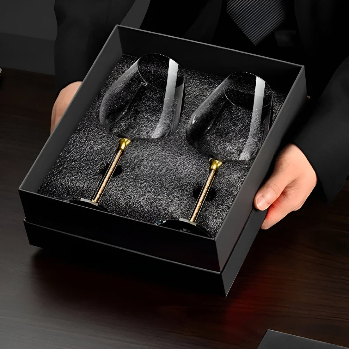 Vasos de cristal en pack de 2 – Elegantes copas de vino | Altas y lujosas para fiestas y eventos