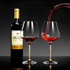 Vasos de cristal en pack de 2 – Elegantes copas de vino | Altas y lujosas para fiestas y eventos