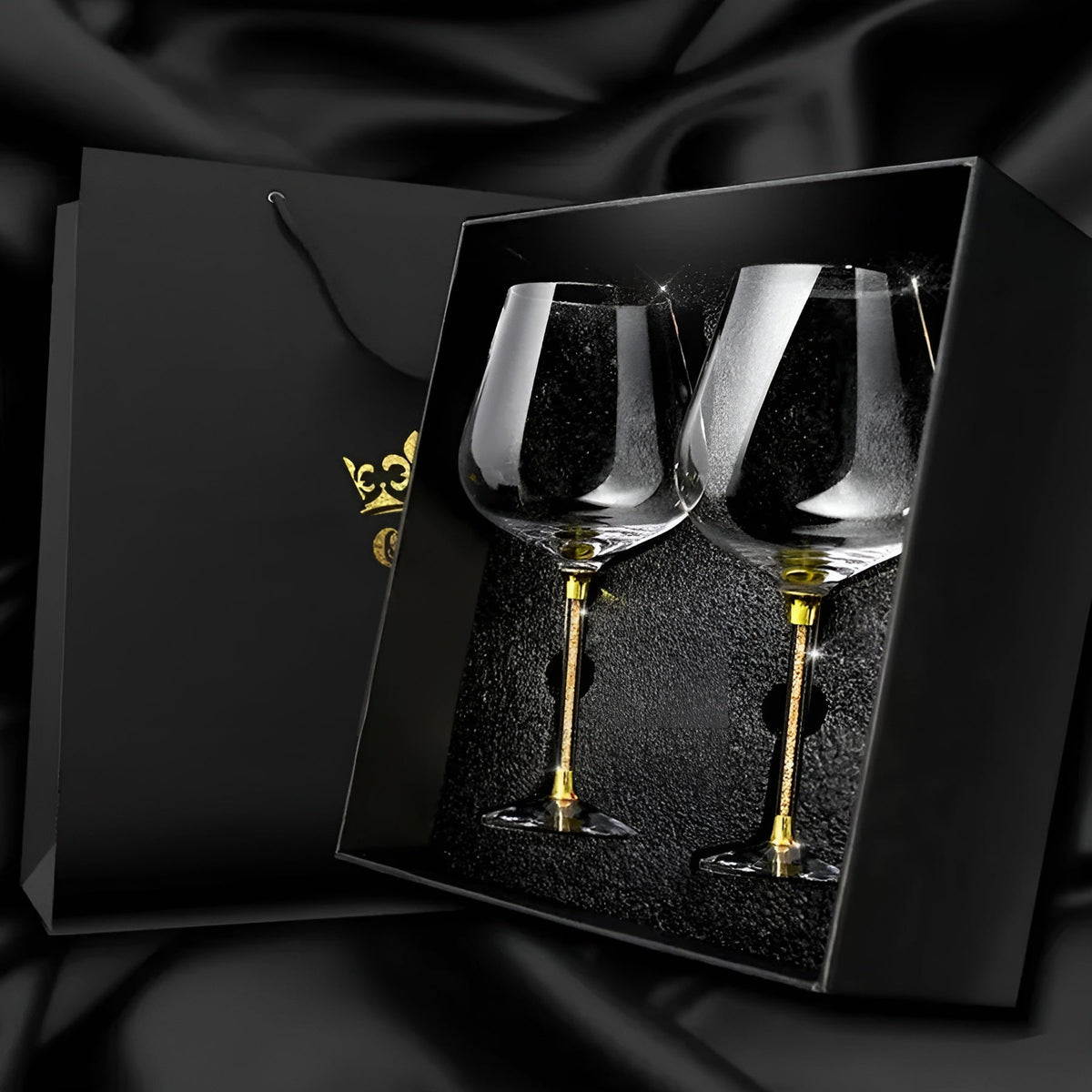 Vasos de cristal en pack de 2 – Elegantes copas de vino | Altas y lujosas para fiestas y eventos