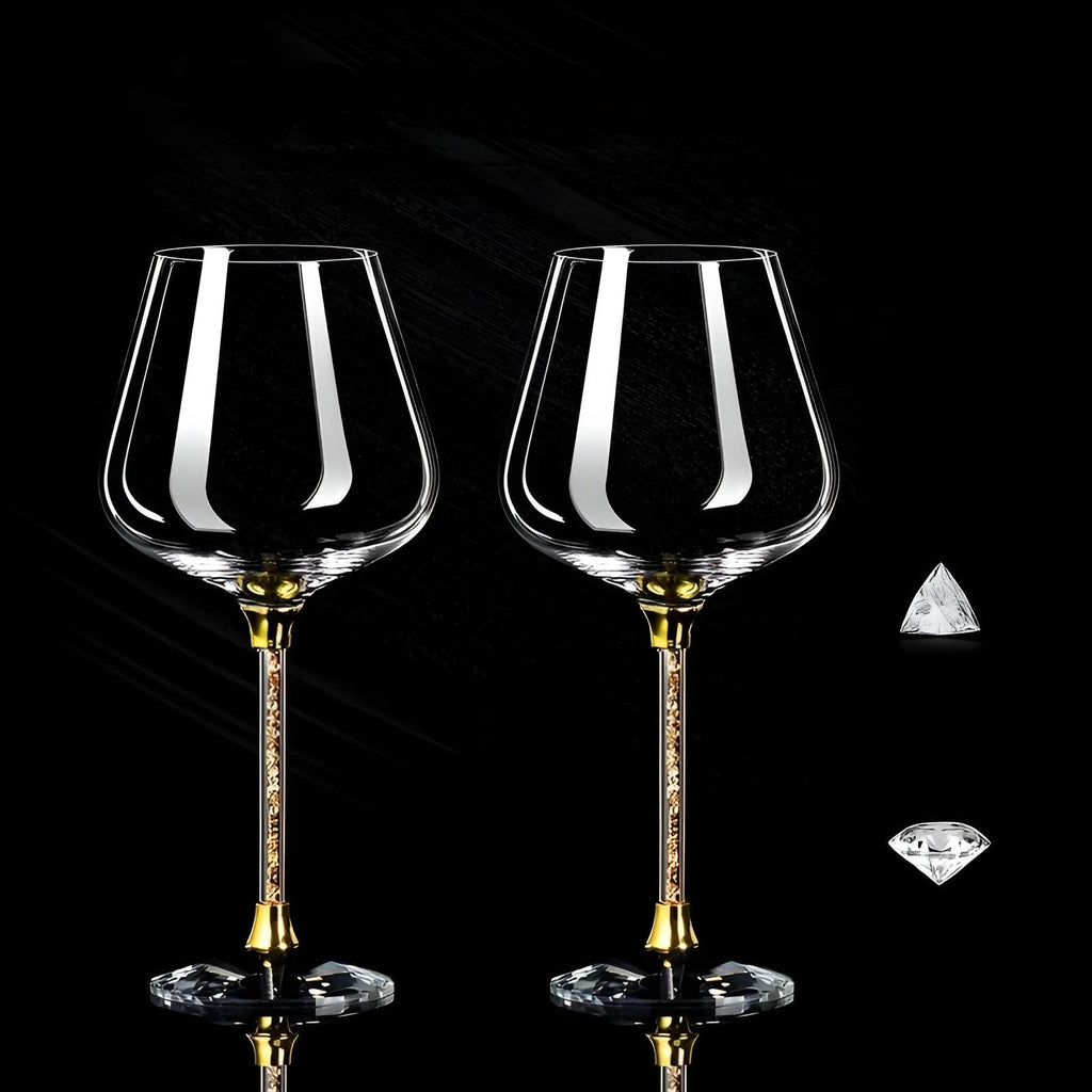 Vasos de cristal en pack de 2 – Elegantes copas de vino | Altas y lujosas para fiestas y eventos