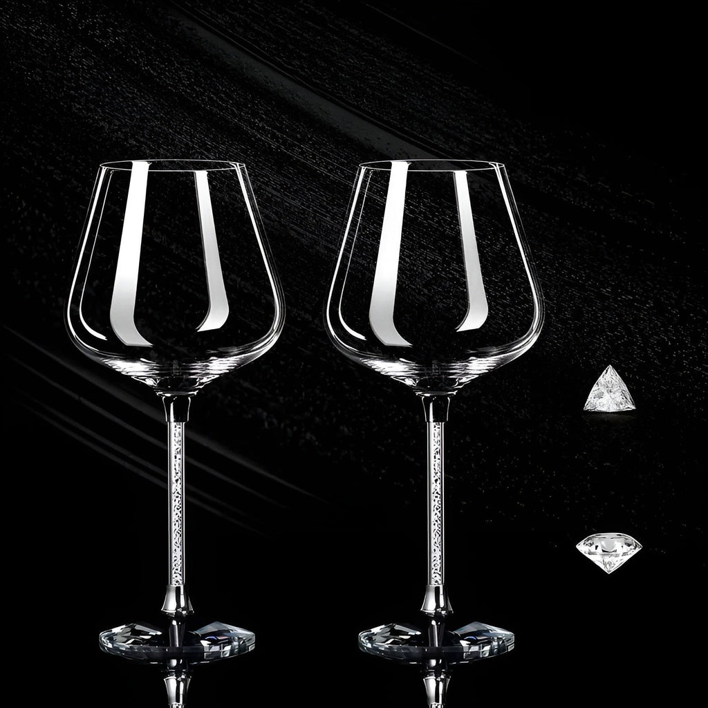 Vasos de cristal en pack de 2 – Elegantes copas de vino | Altas y lujosas para fiestas y eventos