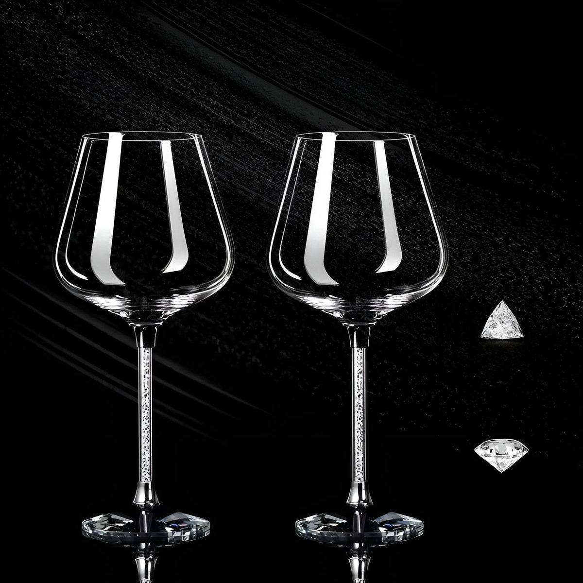 Vasos de cristal en pack de 2 – Elegantes copas de vino | Altas y lujosas para fiestas y eventos