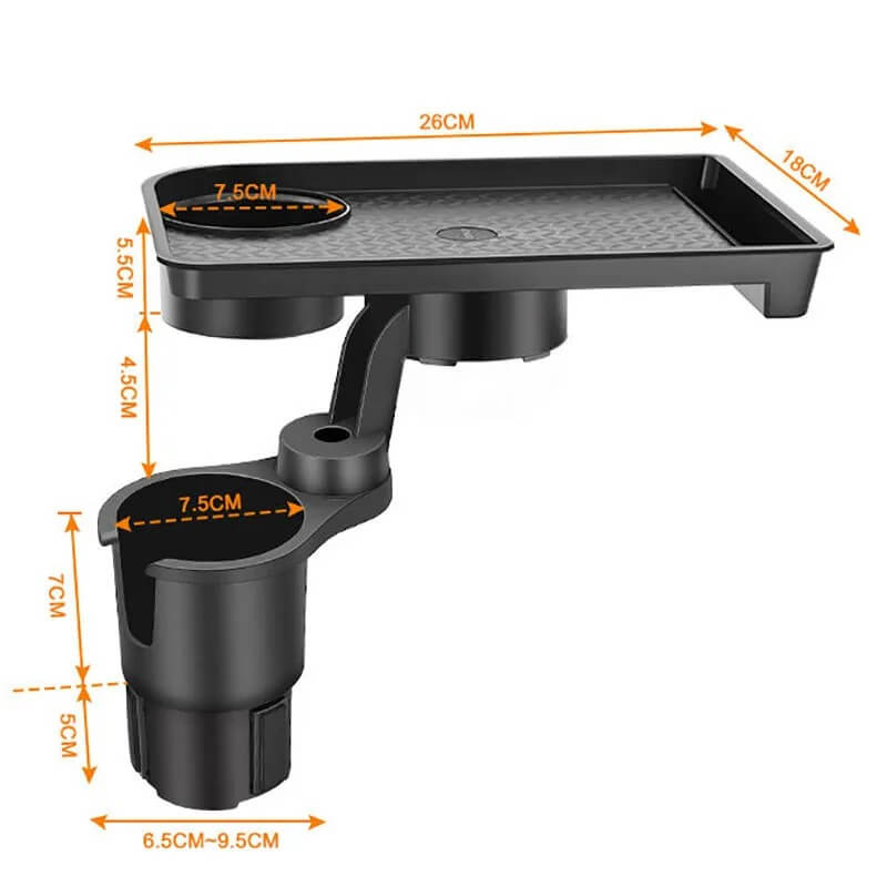 CarMealTray – Bandeja para el coche con superficie de servicio giratoria | Come y organiza fácilmente en el coche