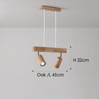 Spot de Techo de Madera Maciza Ajustable Blanco Roble Nogal Sala de Estar Dormitorio Foco de Superficie Riel Escandinavo Japandi | Sansoti