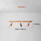 Spot de Techo de Madera Maciza Ajustable Blanco Roble Nogal Sala de Estar Dormitorio Foco de Superficie Riel Escandinavo Japandi | Sansoti
