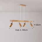 Spot de Techo de Madera Maciza Ajustable Blanco Roble Nogal Sala de Estar Dormitorio Foco de Superficie Riel Escandinavo Japandi | Sansoti