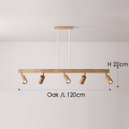 Spot de Techo de Madera Maciza Ajustable Blanco Roble Nogal Sala de Estar Dormitorio Foco de Superficie Riel Escandinavo Japandi | Sansoti
