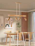 Spot de Techo de Madera Maciza Ajustable Blanco Roble Nogal Sala de Estar Dormitorio Foco de Superficie Riel Escandinavo Japandi | Sansoti
