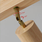 Spot de Techo de Madera Maciza Ajustable Blanco Roble Nogal Sala de Estar Dormitorio Foco de Superficie Riel Escandinavo Japandi | Sansoti