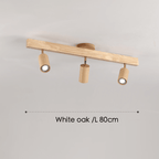 Spot de Techo de Madera Maciza Ajustable Blanco Roble Nogal Sala de Estar Dormitorio Foco de Superficie Riel Escandinavo Japandi | Sansoti