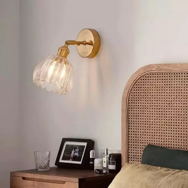 Aplique de Pared Vintage de Vidrio y Latón