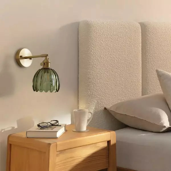Aplique de Pared Vintage de Vidrio y Latón