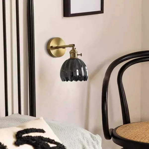 Aplique de Pared Vintage de Vidrio y Latón