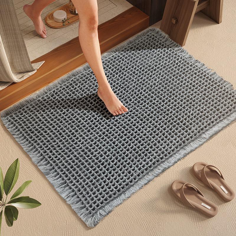 Alfombra de entrada texturizada y absorbente – alfombra de bienvenida antideslizante y duradera para uso en interiores y exteriores