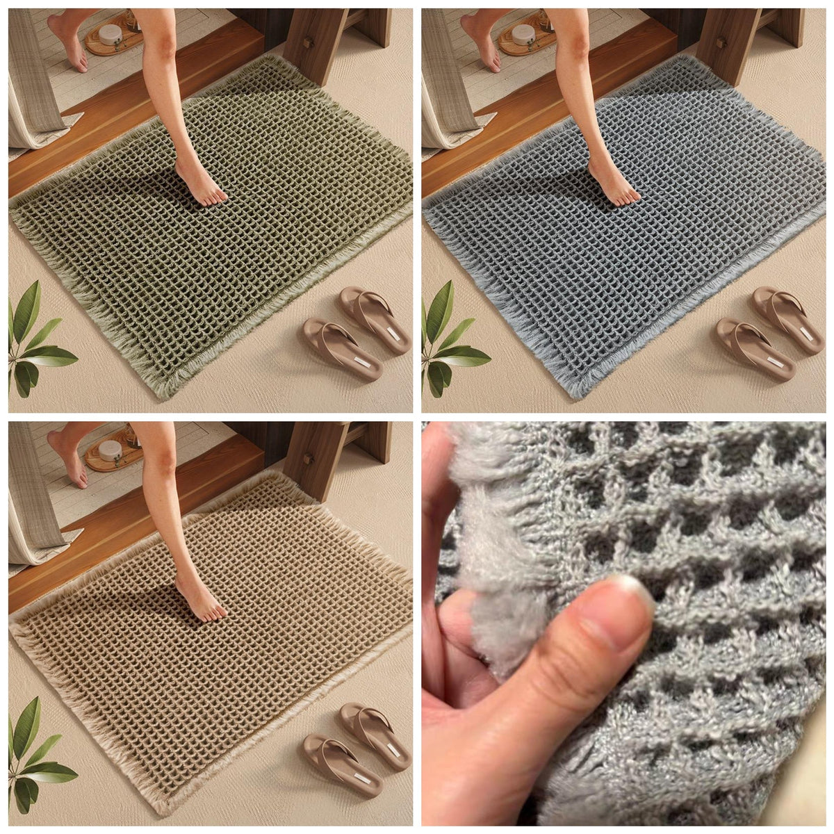 Alfombra de entrada texturizada y absorbente – alfombra de bienvenida antideslizante y duradera para uso en interiores y exteriores